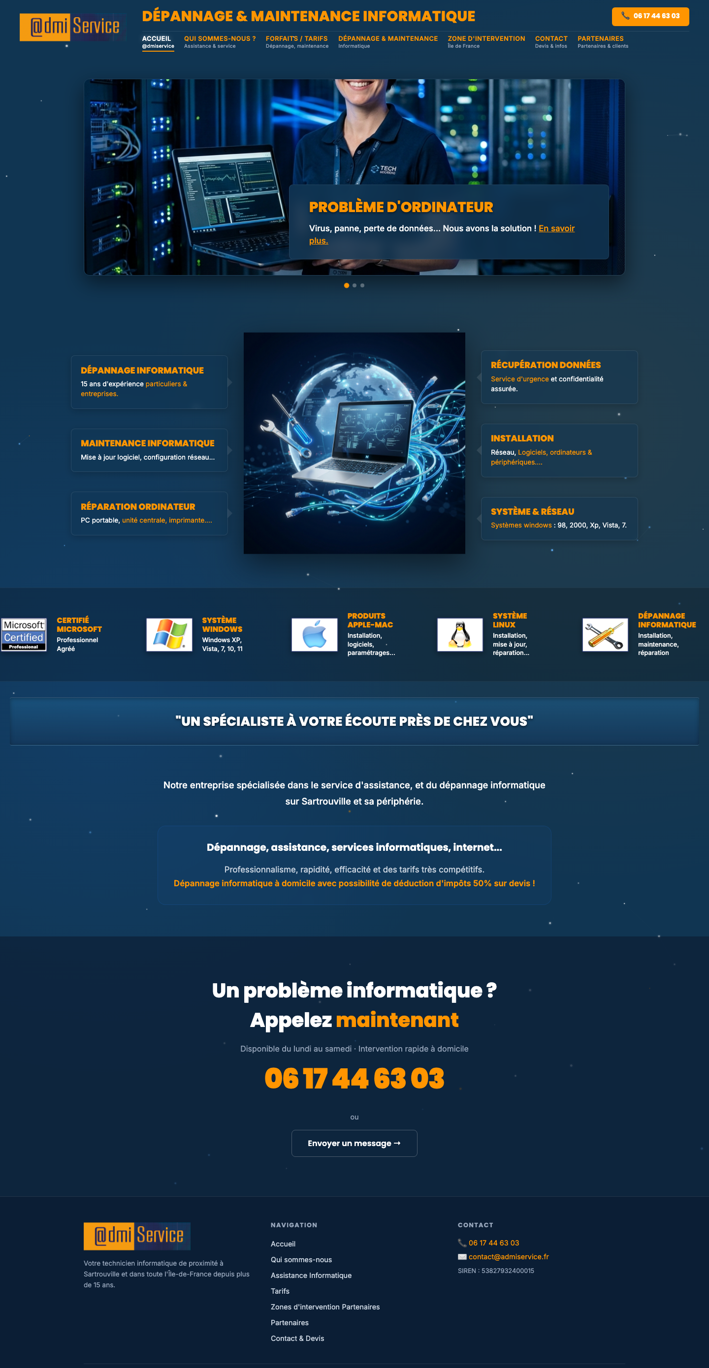 Aperçu du site AdmiService