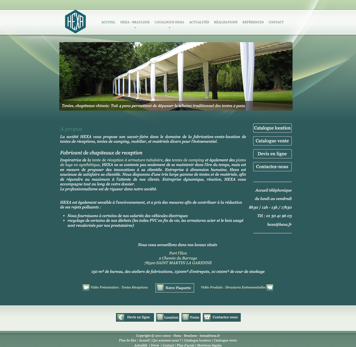 Aperçu du site Hexa